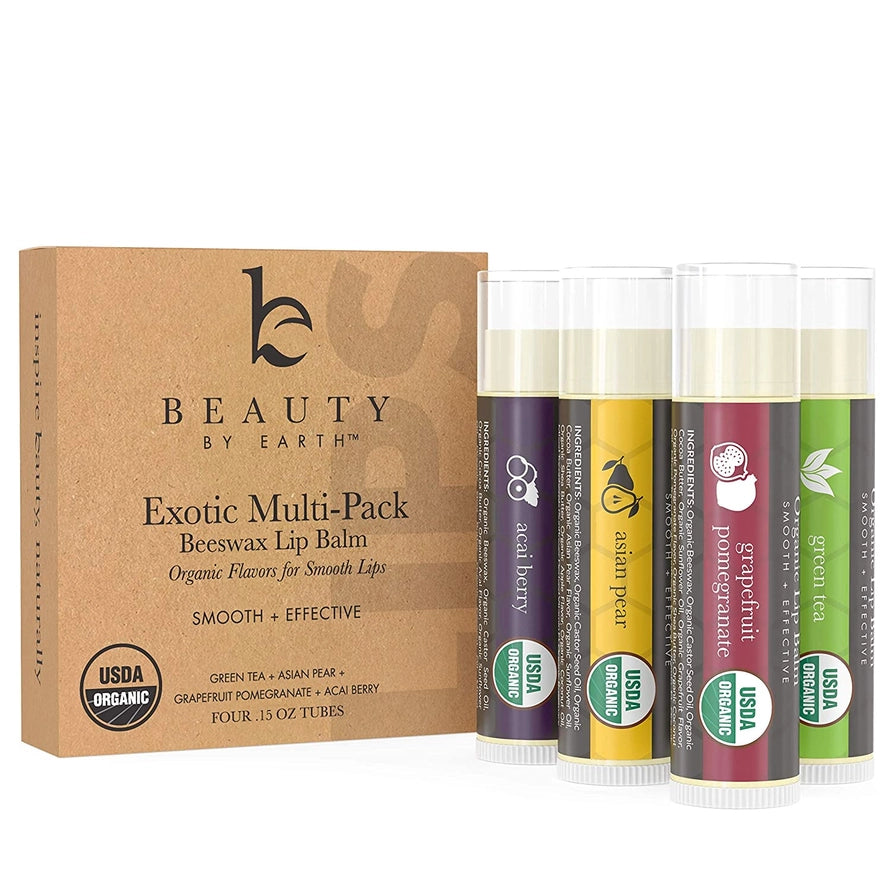 Beauty By Earth- Organic Beeswax Lip Balm Multi-Pack
