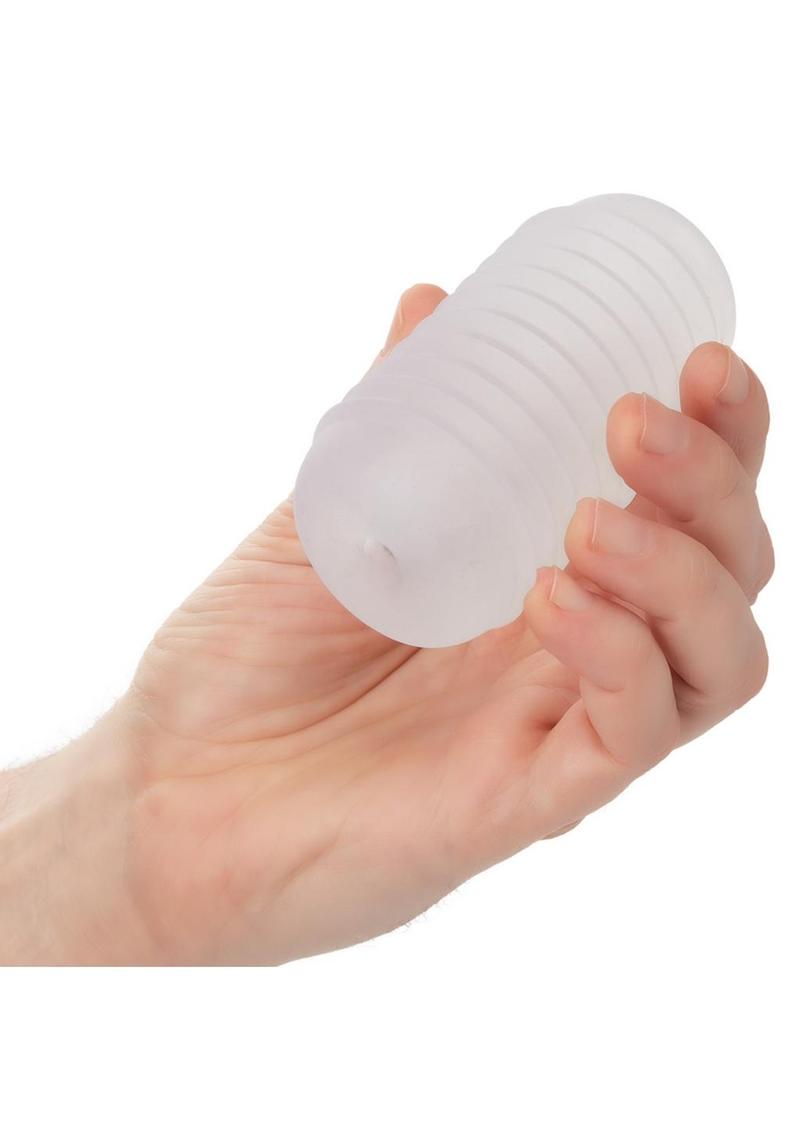 Pop Sock Ribbed Stroker - Clear